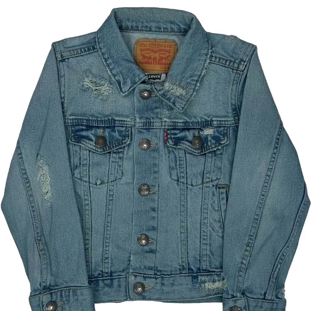 Age 6 Levis Denim Jacket - XS Light Wash Cotton - Image 5