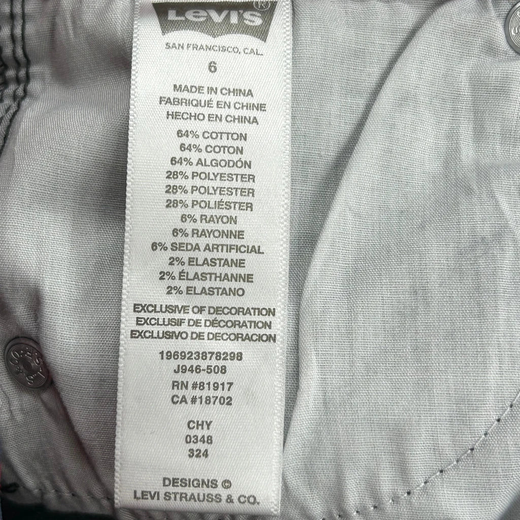 Age 6 Levis Jeans - Small Black Cotton - Image 3