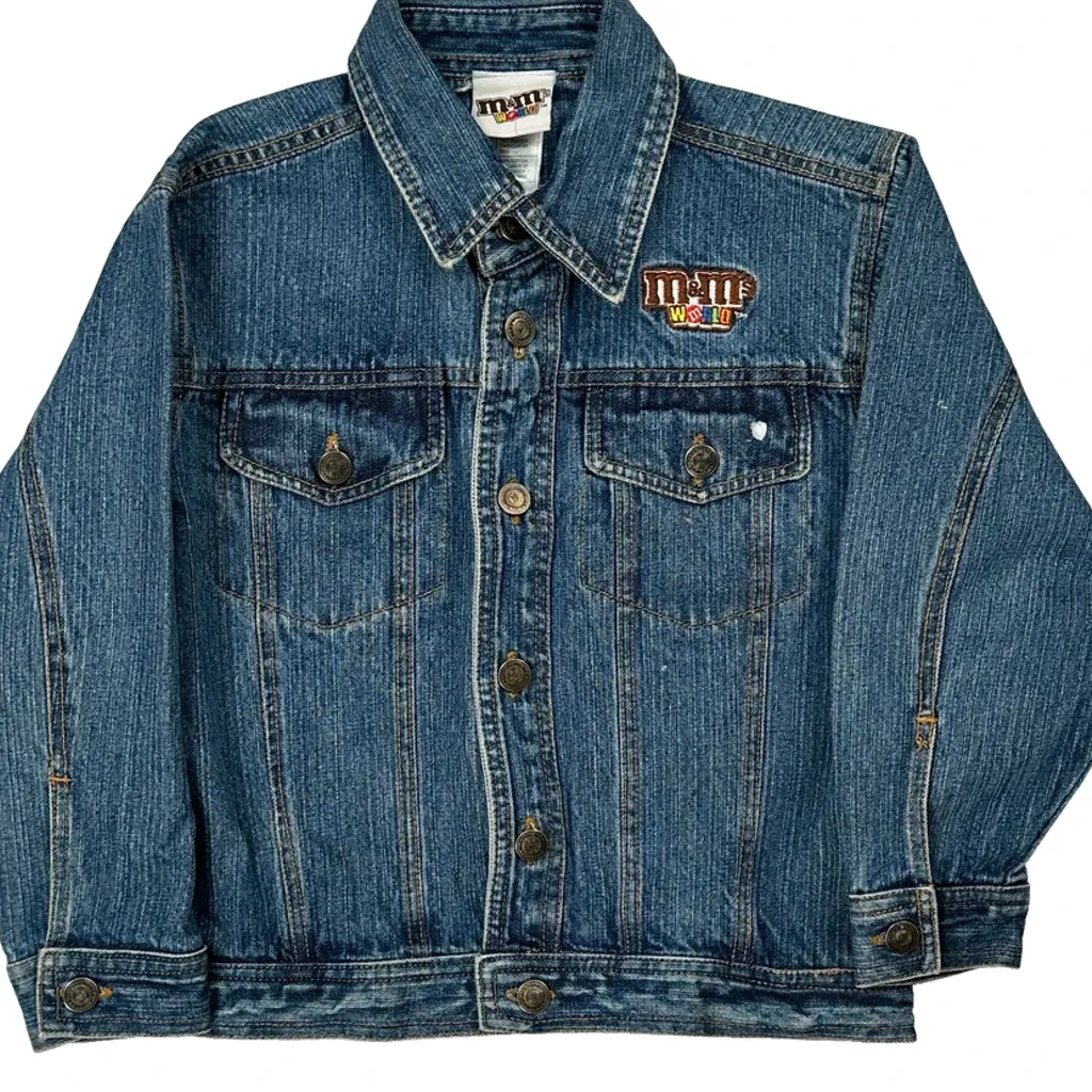 Age 6 M&M Graphic Denim Jacket - Small Blue Cotton - Image 4