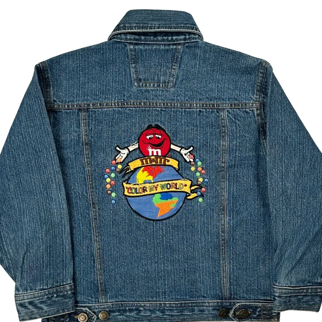 Age 6 M&M Graphic Denim Jacket - Small Blue Cotton - Image 7