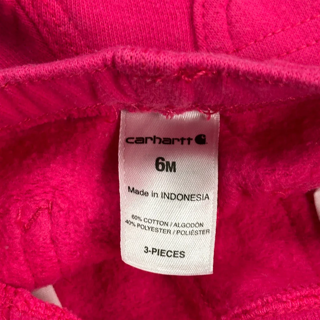 Age 6 Months Carhartt Joggers - Xx-Smallw 4L Pink Cotton Blend - Image 3