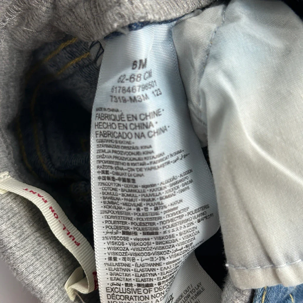 Age 6 Months Levis Jeans - 3XS Blue Cotton - Image 3