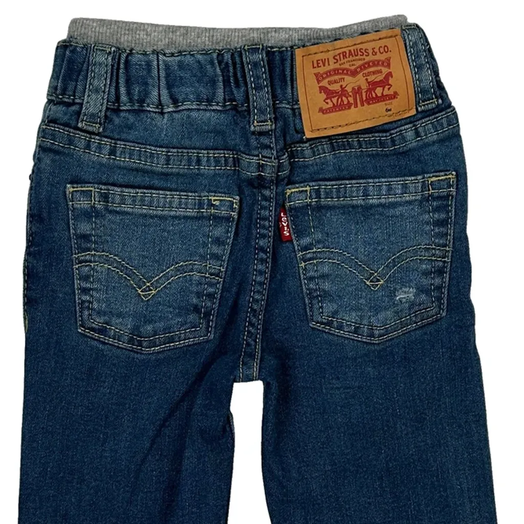 Age 6 Months Levis Jeans - 3XS Blue Cotton - Image 4