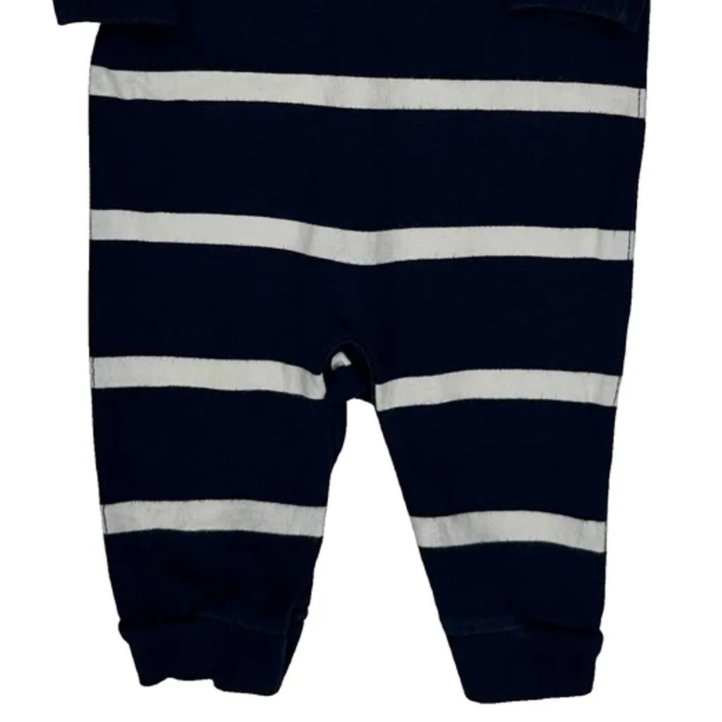 Age 6 Months Ralph Lauren Striped Overalls - 2XS Navy Cotton - Image 4