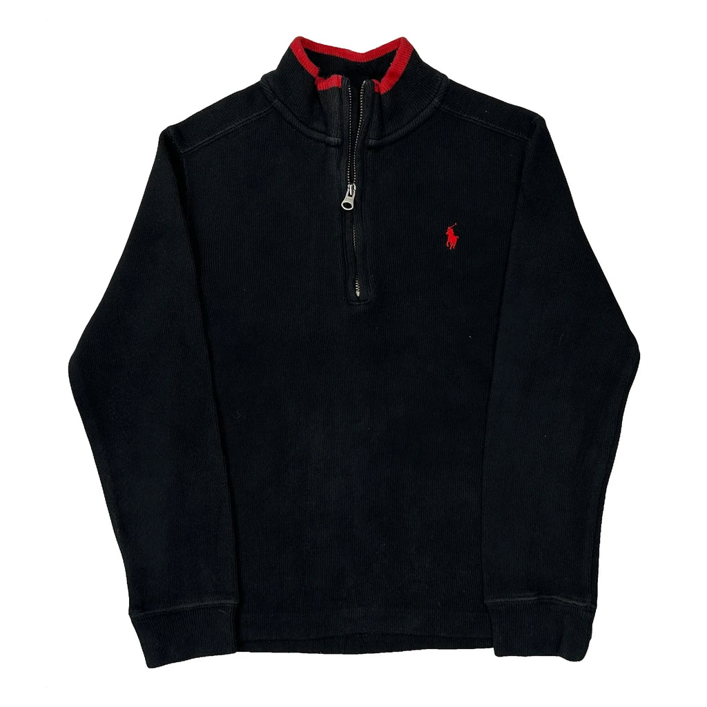 Age 6 Polo By Ralph Lauren 1/4 Zip - Medium Black Cotton