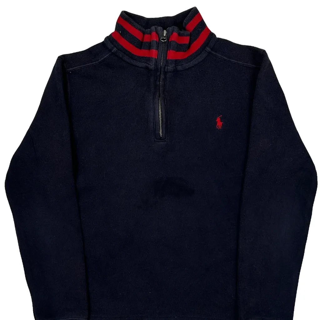 Age 6 Polo By Ralph Lauren 1/4 Zip - Small Navy Cotton - Image 4