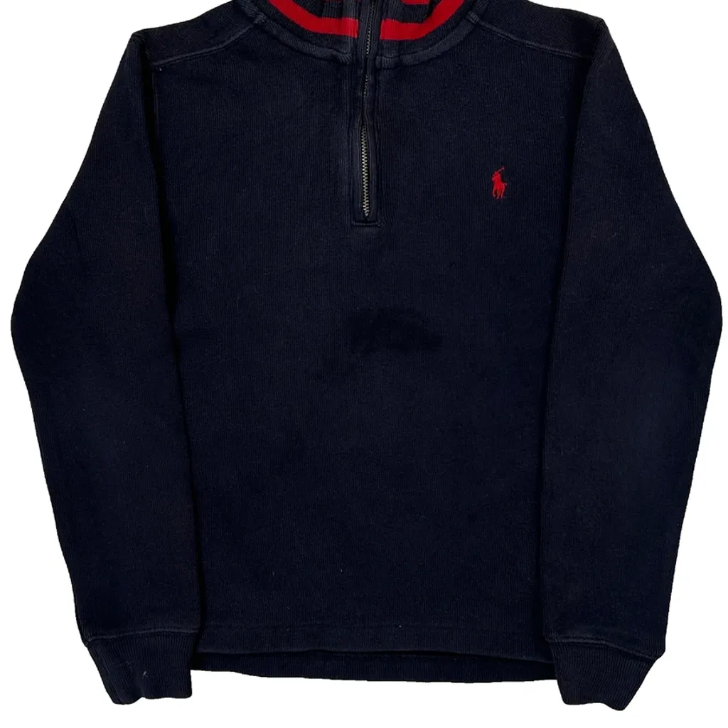 Age 6 Polo By Ralph Lauren 1/4 Zip - Small Navy Cotton - Image 5