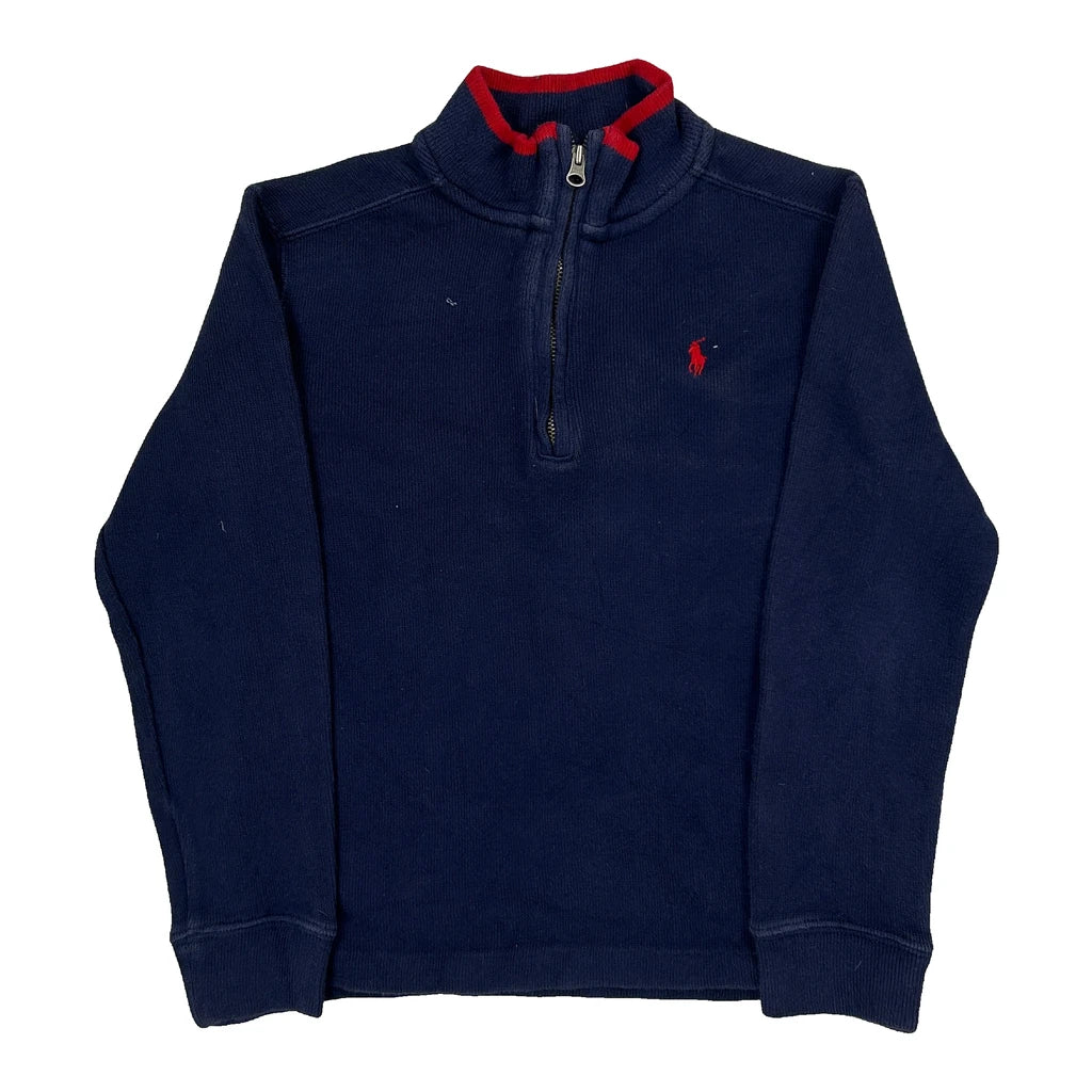 Age 6 Polo By Ralph Lauren 1/4 Zip - Small Navy Cotton