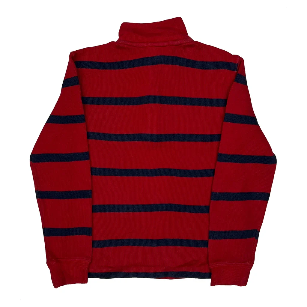 Age 6 Polo By Ralph Lauren Striped 1/4 Zip - XS Red Cotton - Image 2