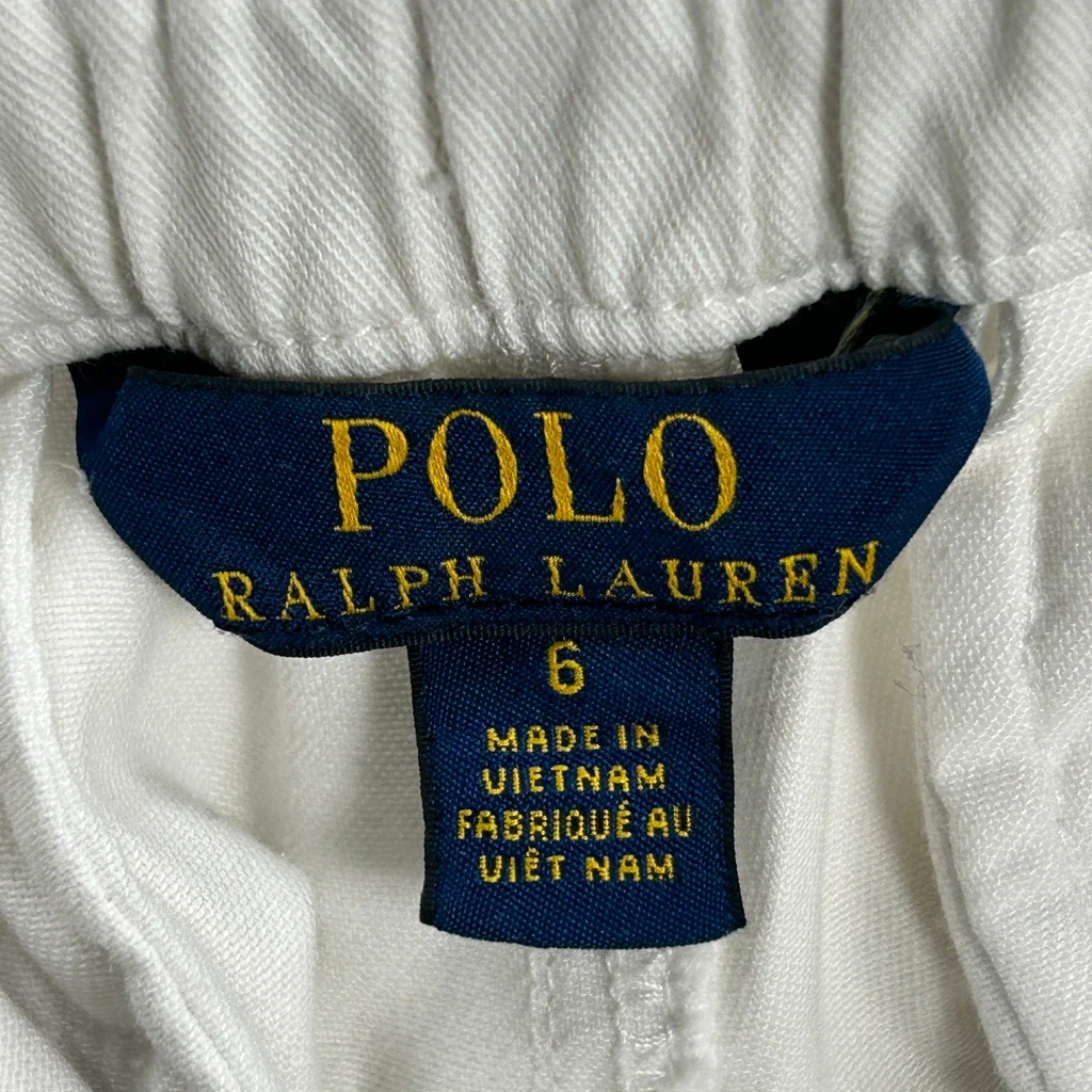Age 6 Polo By Ralph Lauren Cargo Trousers - Small White Cotton - Image 3