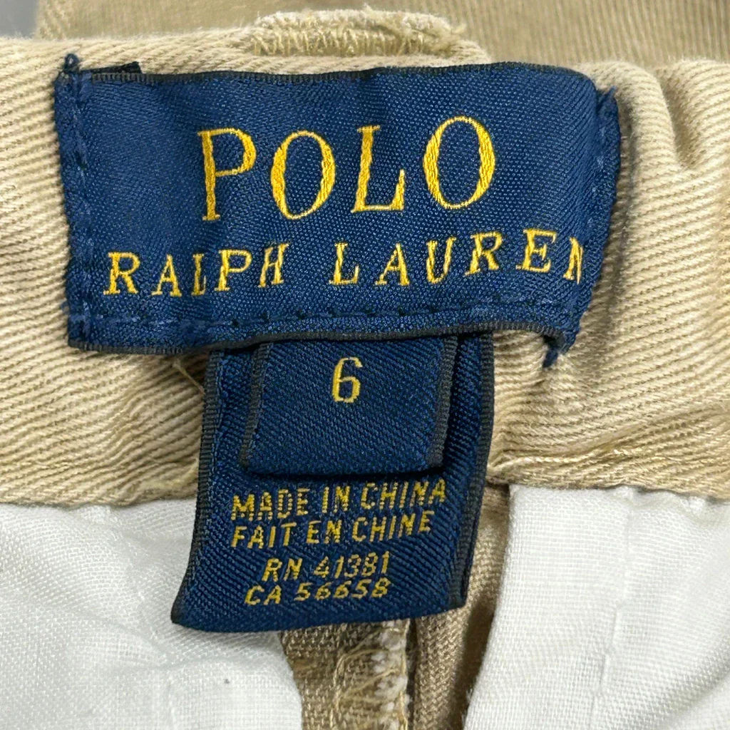 Age 6 Polo By Ralph Lauren Chino Shorts - Small Beige Cotton - Image 3