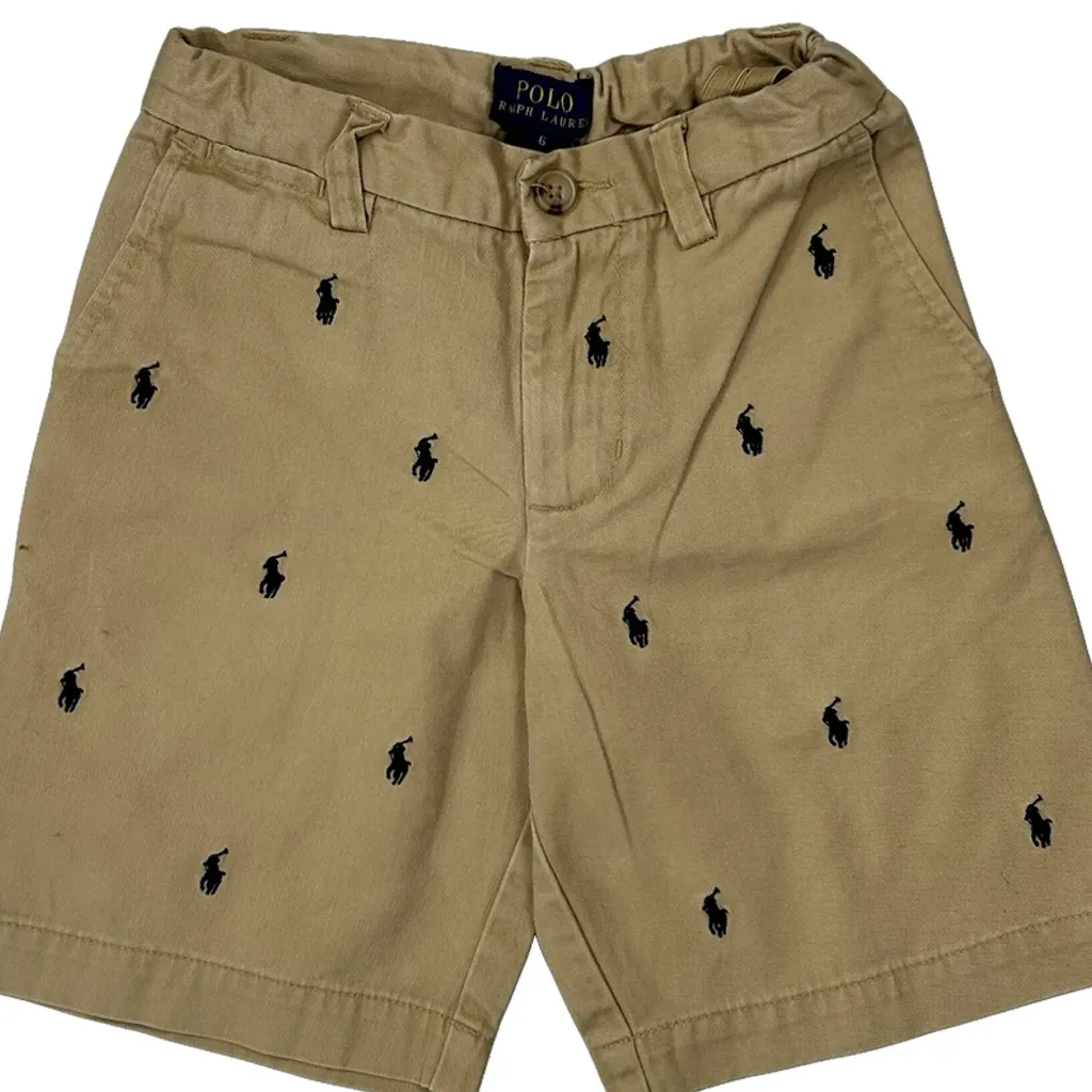 Age 6 Polo By Ralph Lauren Chino Shorts - Small Beige Cotton - Image 7