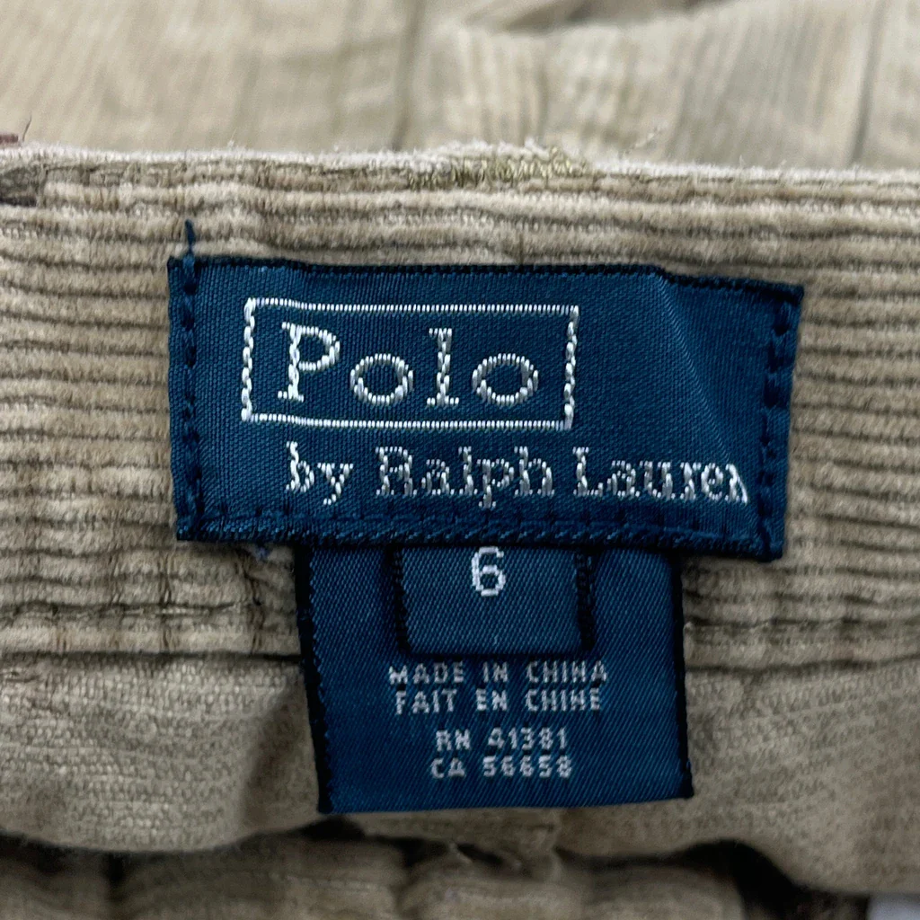 Age 6 Polo By Ralph Lauren Cord Pants - XS Beige Corduroy - Image 3