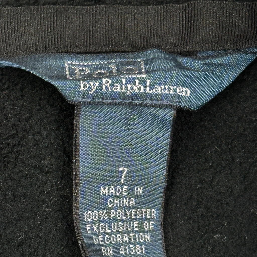 Age 6 Polo By Ralph Lauren Fleece Jacket - Small Black Polyester - Image 3