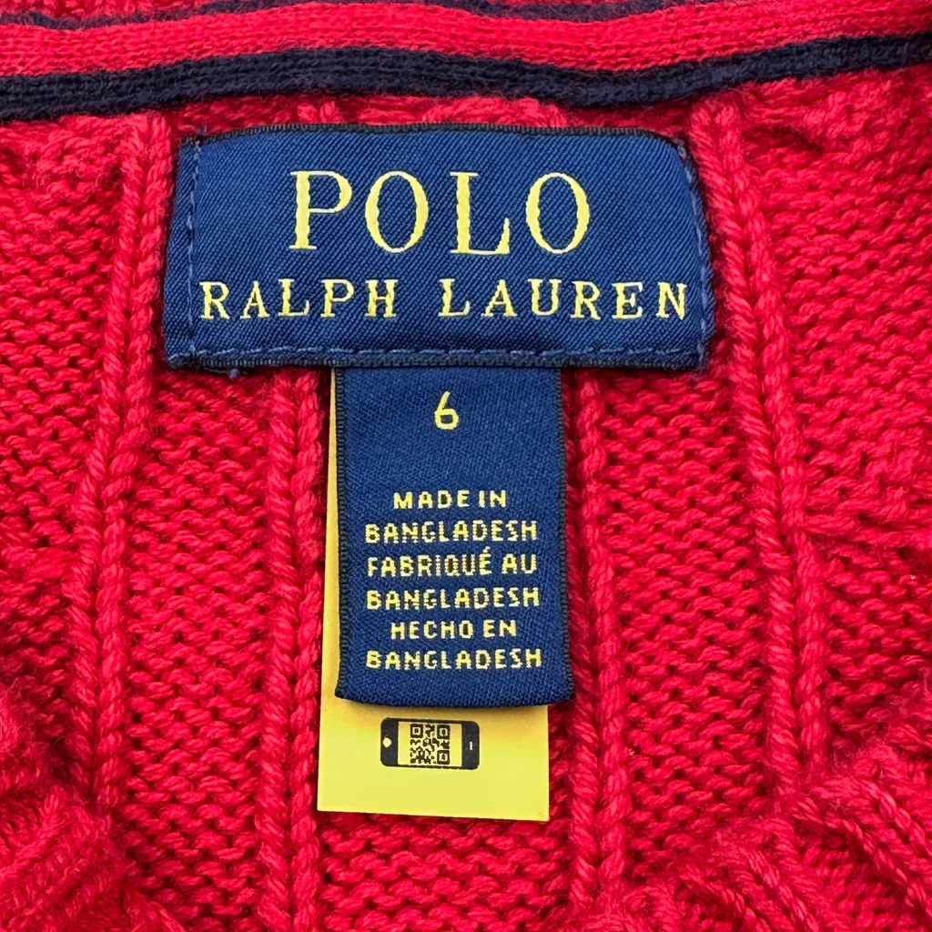 Age 6 Polo By Ralph Lauren Jumper - Small Red Cotton - Image 3