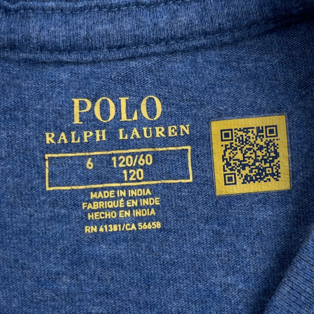Age 6 Polo By Ralph Lauren Long Sleeve T-Shirt - Small Blue Cotton - Image 3
