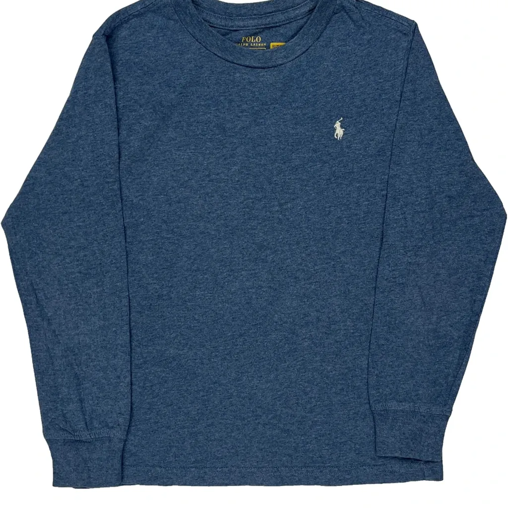 Age 6 Polo By Ralph Lauren Long Sleeve T-Shirt - Small Blue Cotton - Image 5