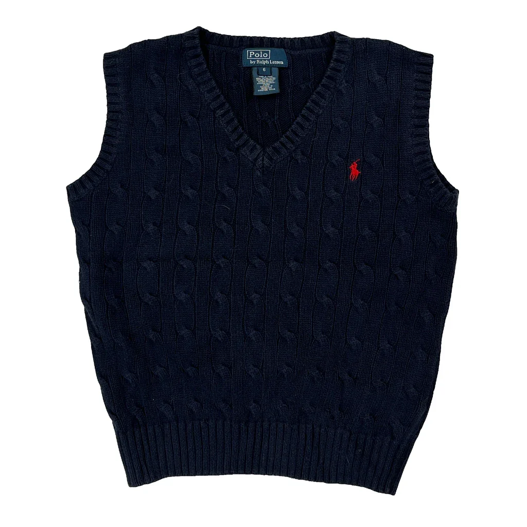 Age 6 Polo By Ralph Lauren Sweater Vest - XS Navy Cotton
