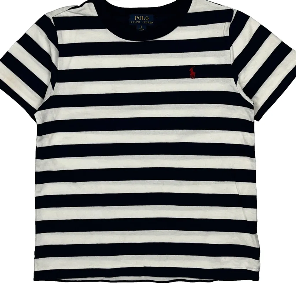 Age 6 Polo By Ralph Lauren Striped T-Shirt - XS Black & White Cotton - Image 5