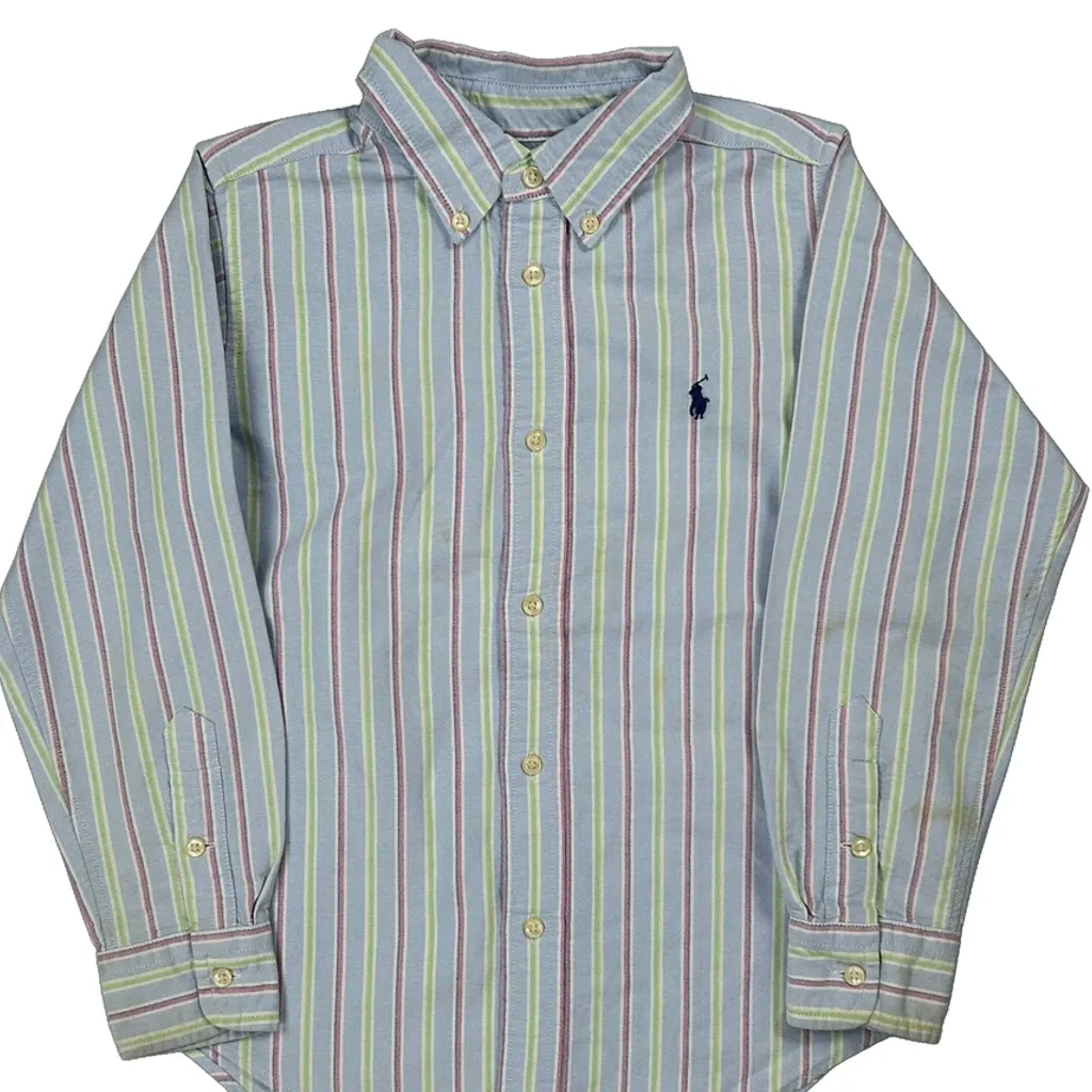 Age 6 Ralph Lauren Striped Shirt - Small Multicoloured Cotton - Image 4