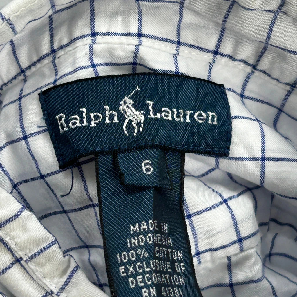 Age 6 Ralph Lauren Checked Shirt - Small White Cotton - Image 3