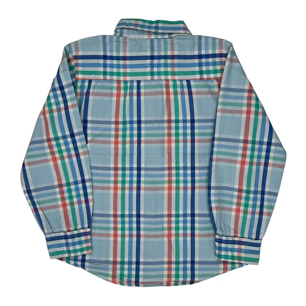 Age 6 Tommy Hilfiger Checked Shirt - XS Blue Cotton - Image 2