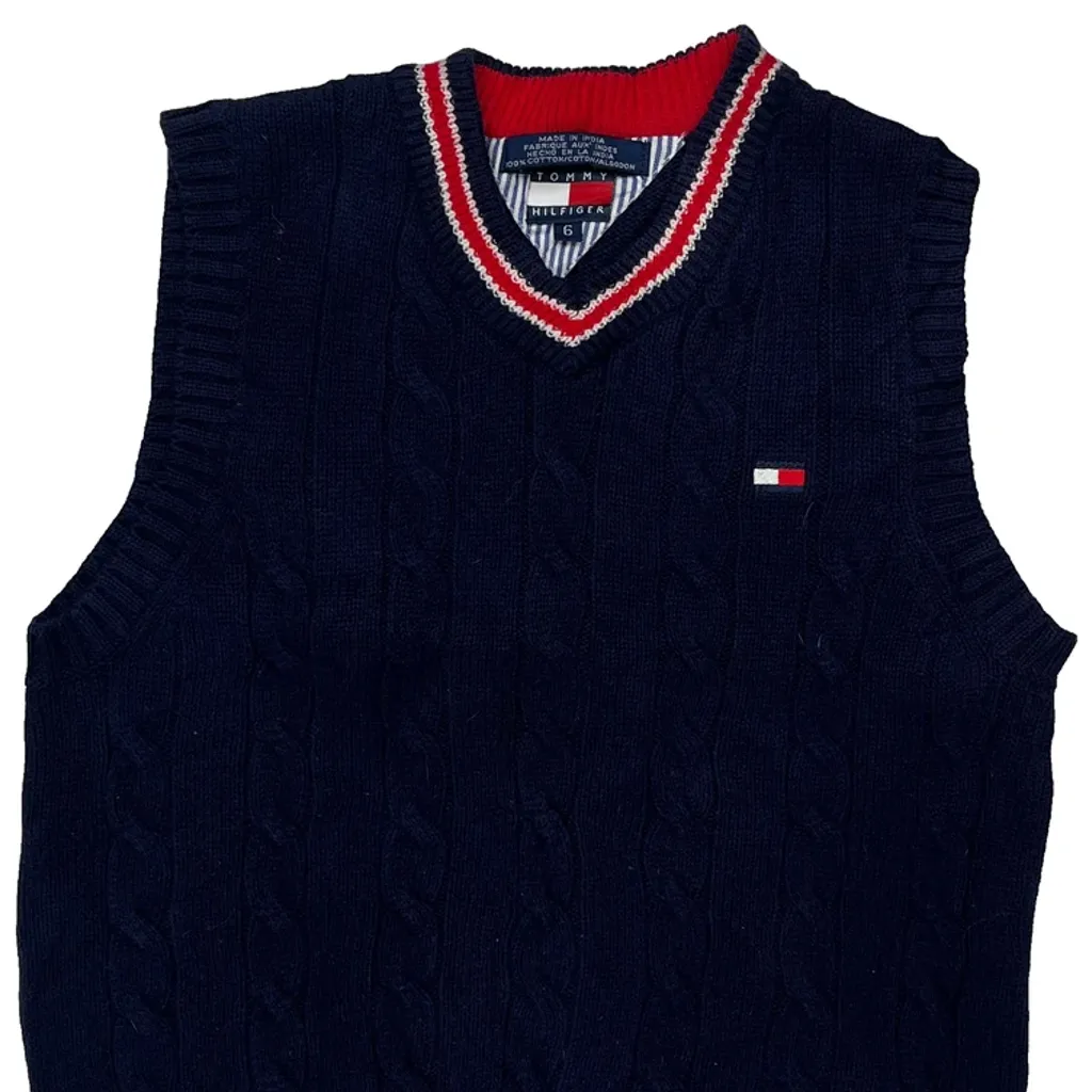 Age 6 Tommy Hilfiger Sweater Vest - Small Navy Cotton - Image 4