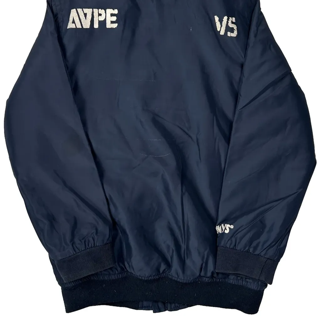 Age 7-8 Aape Bomber Jacket - Medium Navy Polyester - Image 8