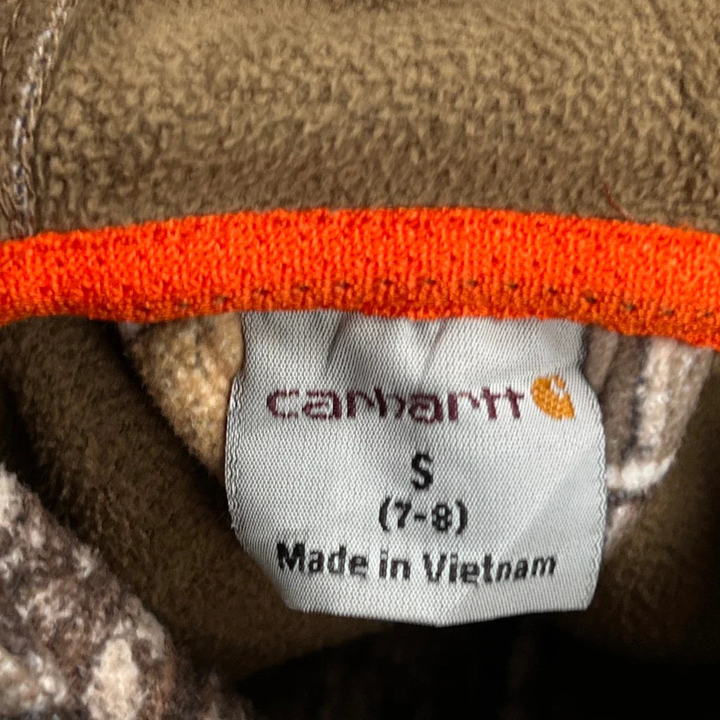 Age 7-8 Carhartt Camo Hoodie - Small Camo Polyester - Image 3