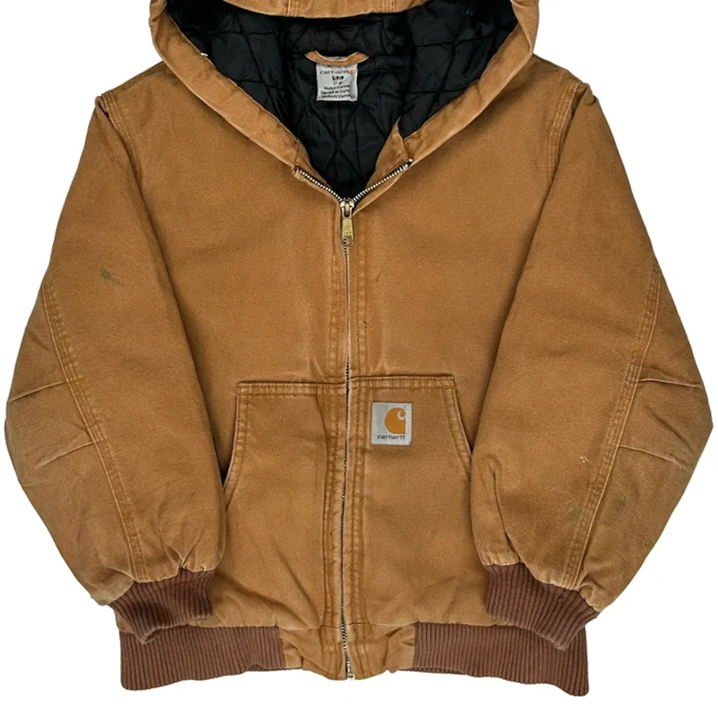 Age 7-8 Carhartt Jacket - Small Brown Cotton - Image 4
