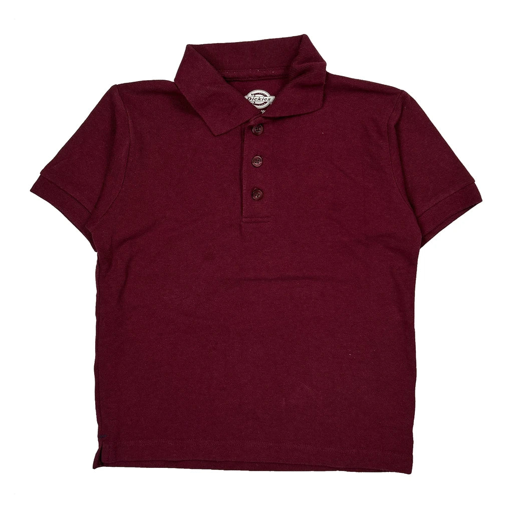 Age 7-8 Dickies Polo Shirt - Small Burgundy Cotton Blend