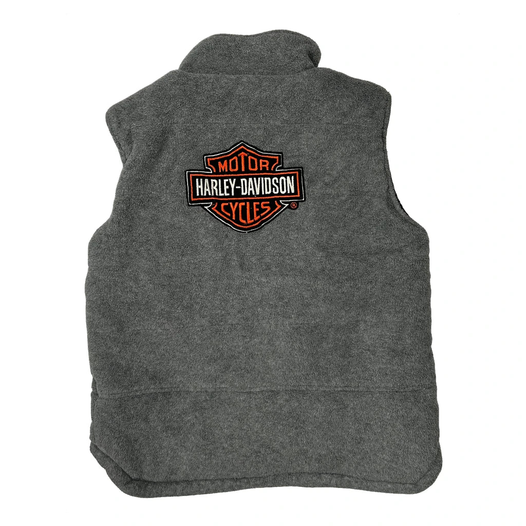 Age 7-8 Harley Davidson Gilet - Small Grey Polyester - Image 2