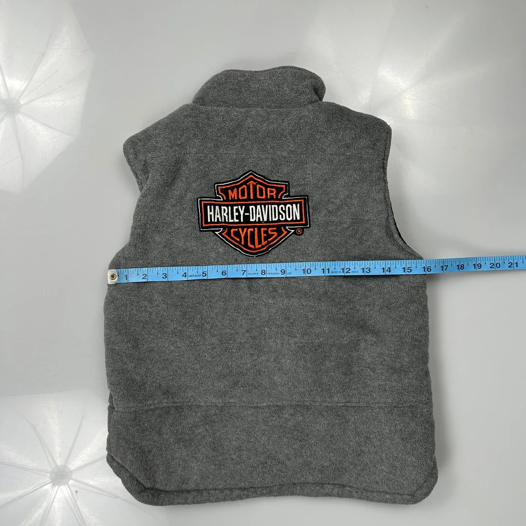 Age 7-8 Harley Davidson Gilet - Small Grey Polyester - Image 3