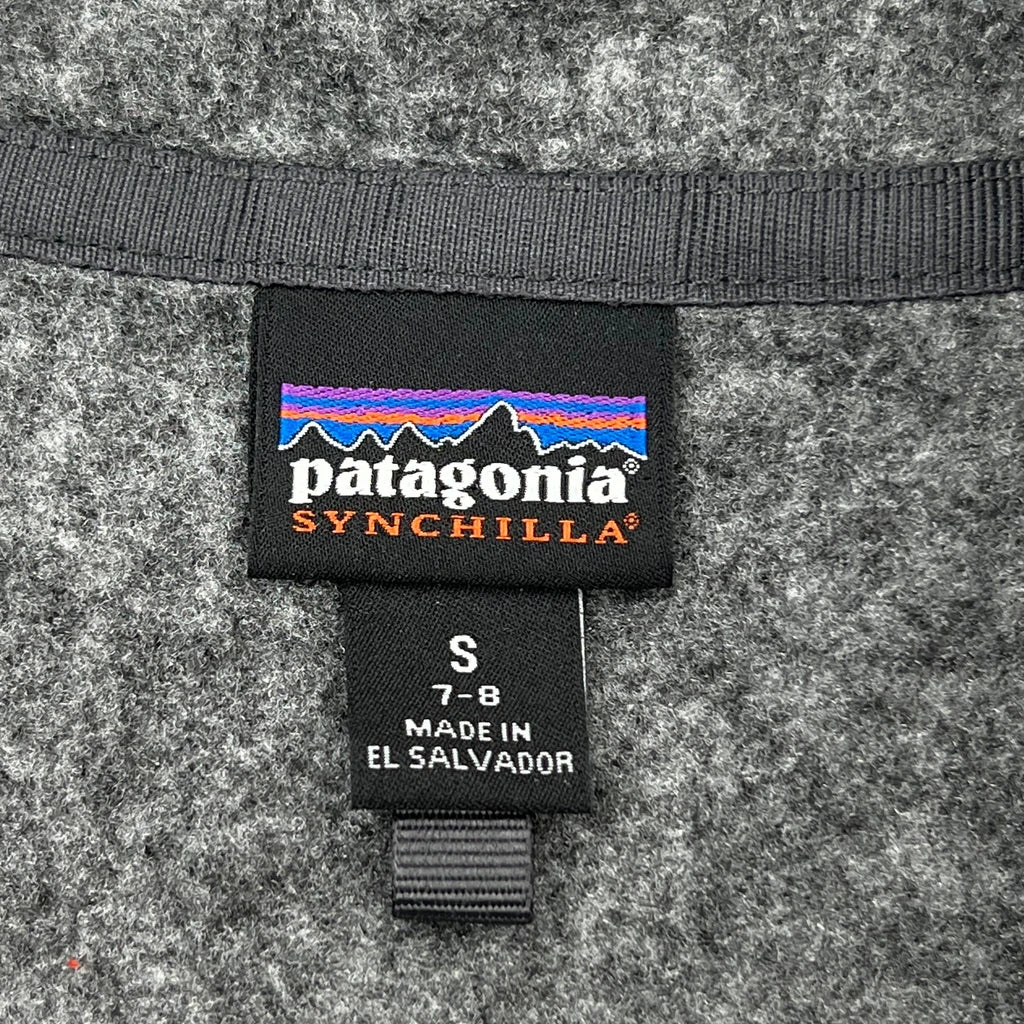 Age 7-8 Patagonia Synhilla Snap T Fleece - Small Grey Polyester - Image 3