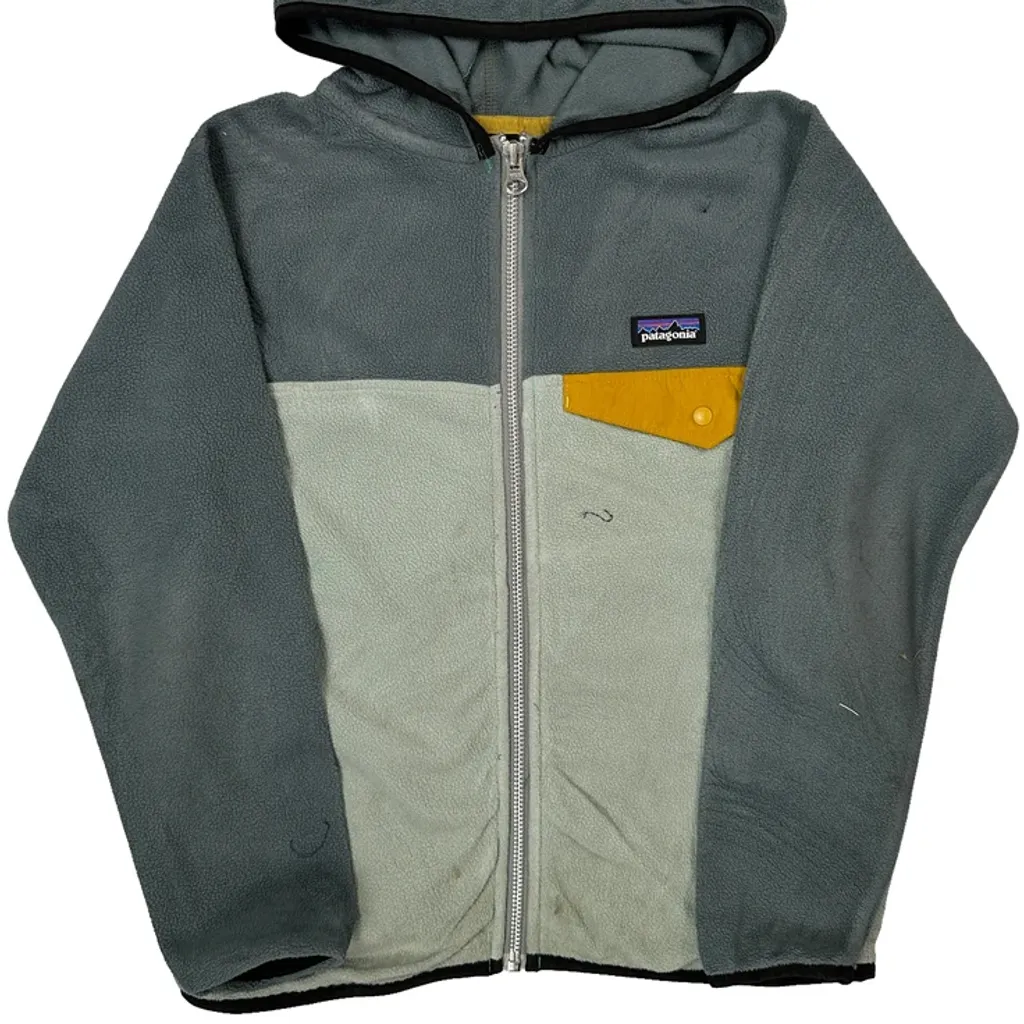 Age 7-8 Patagonia Hoodie - Small Gray Polyester - Image 4