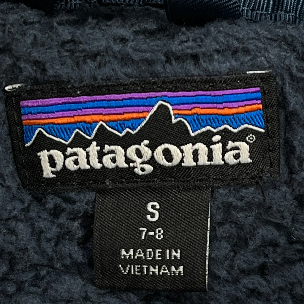 Age 7-8 Patagonia Hoodie - Small Navy Polyester - Image 3