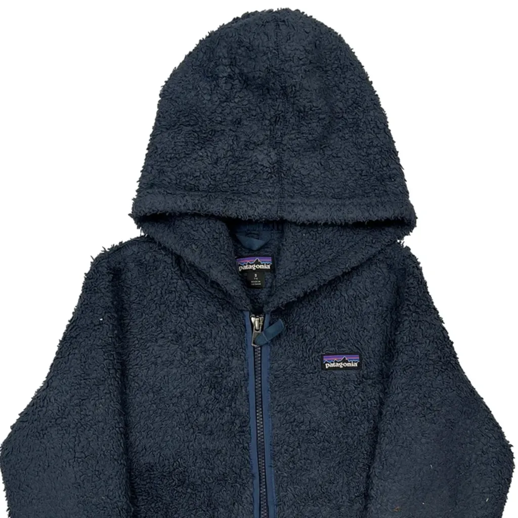 Age 7-8 Patagonia Hoodie - Small Navy Polyester - Image 4