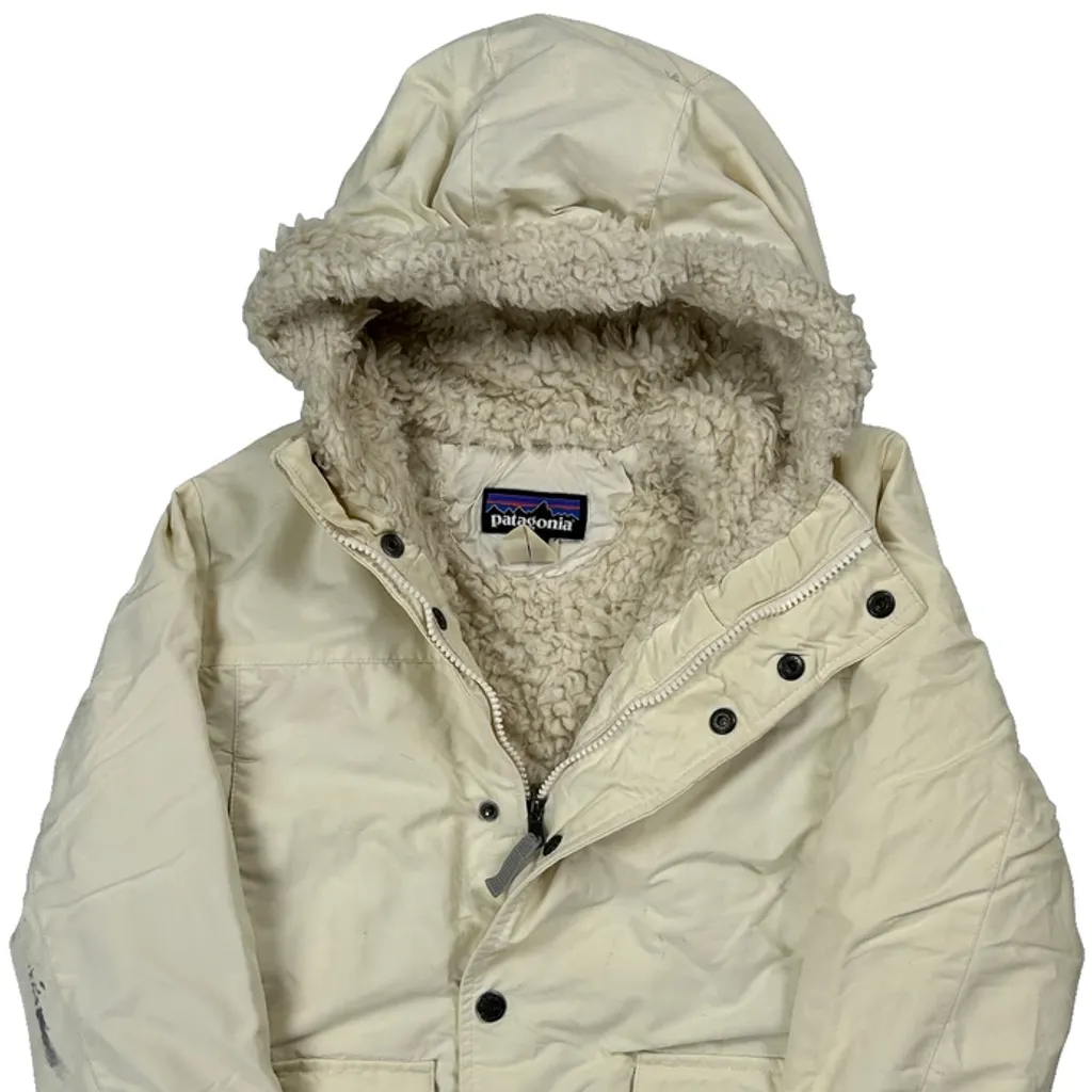 Age 7-8 Patagonia Jacket - Small Cream Polyester - Image 4
