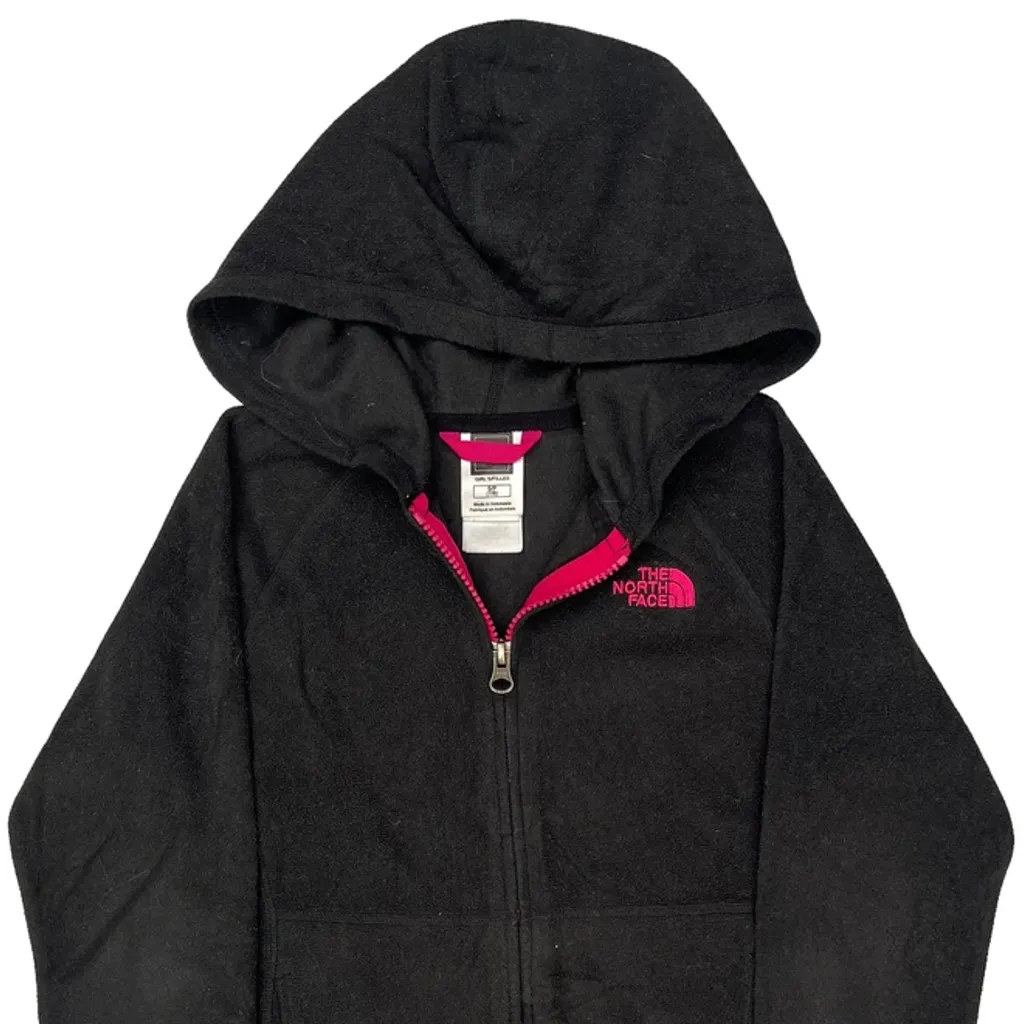 Age 7-8 The North Face Hoodie - Small Black Polyester - Image 4
