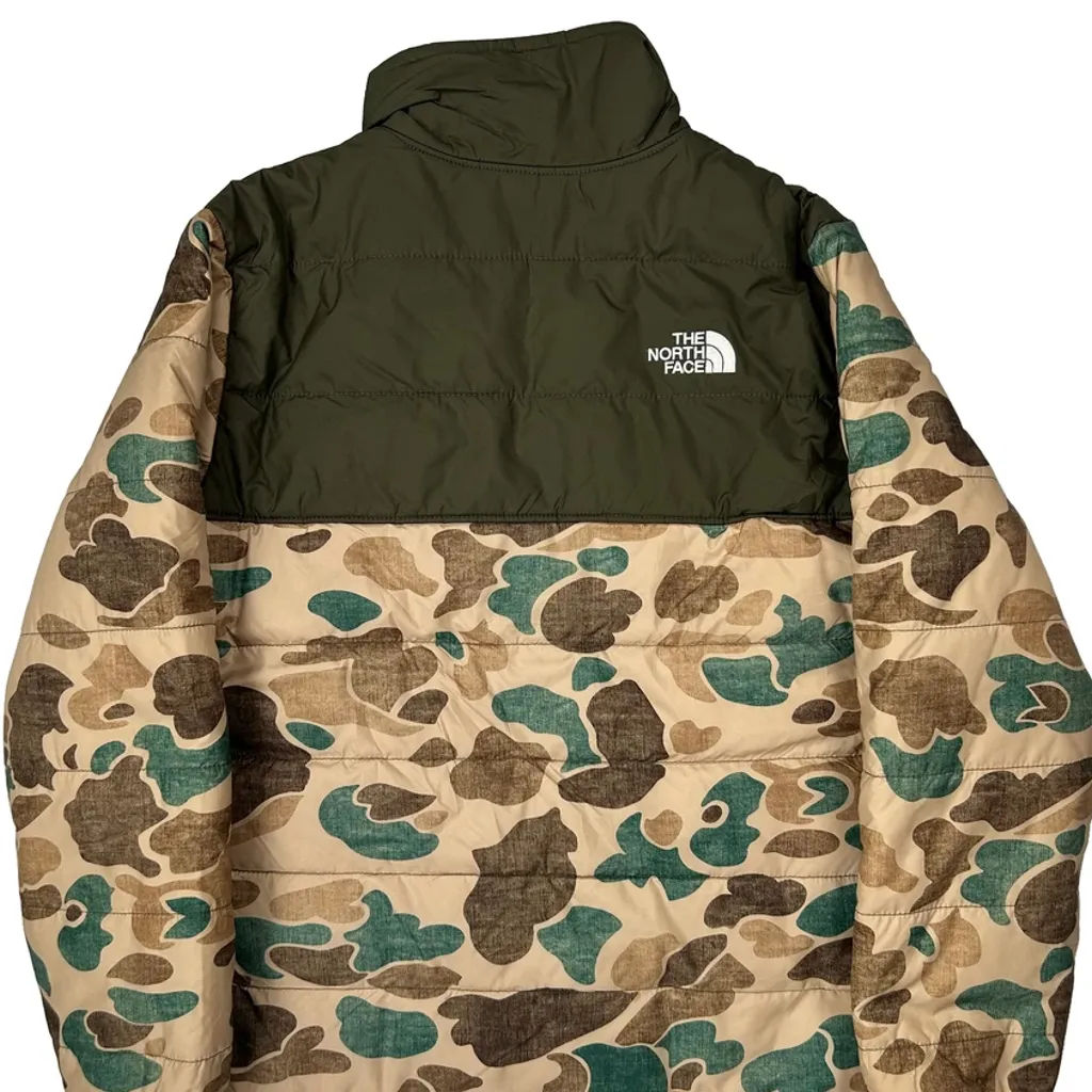Age 7-8 The North Face Camo Puffer - Small Green Polyester - Image 7