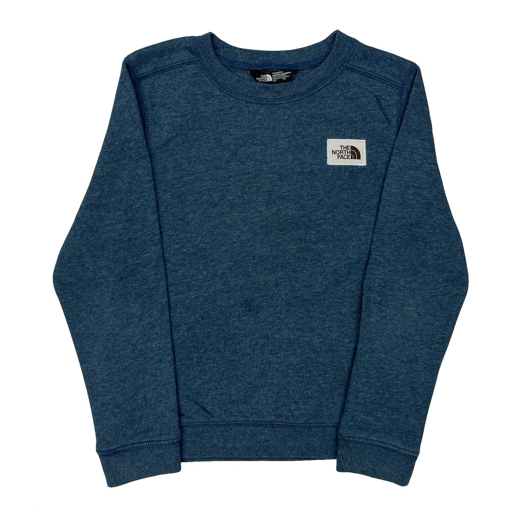 Age 7-8 The North Face Sweatshirt - Small Blue Cotton