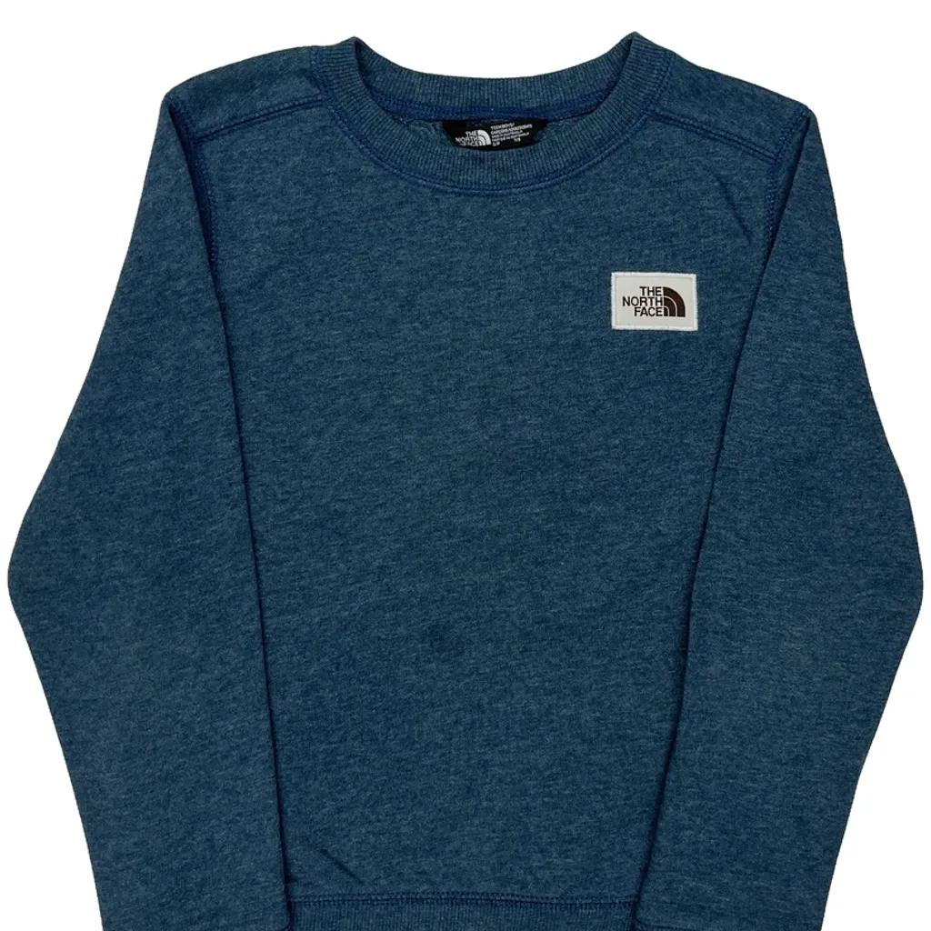 Age 7-8 The North Face Sweatshirt - Small Blue Cotton - Image 4