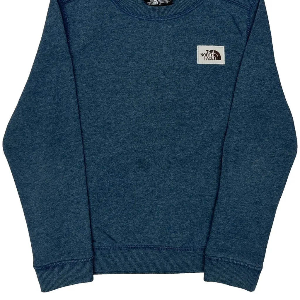 Age 7-8 The North Face Sweatshirt - Small Blue Cotton - Image 5