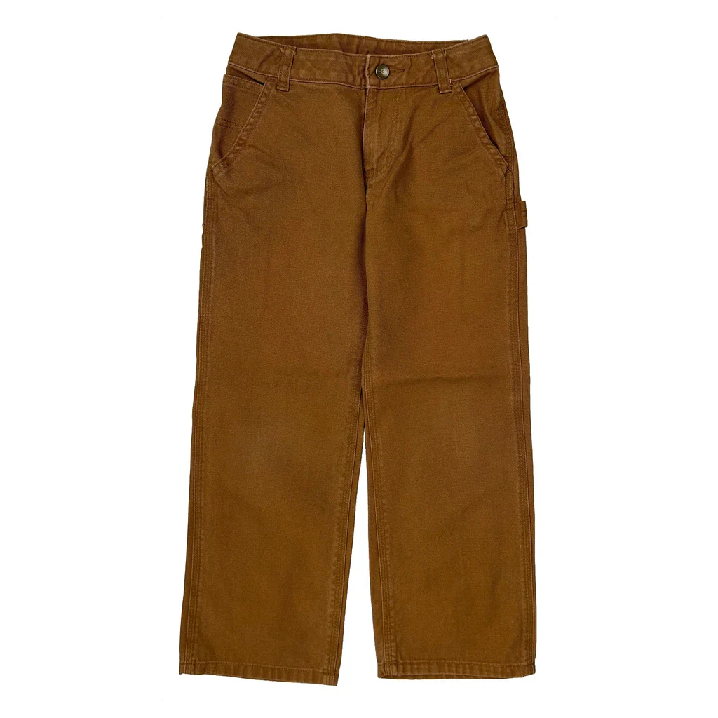 Age 7 Carhartt Double Knee Carpenter Trousers - Small Brown Cotton - Image 2
