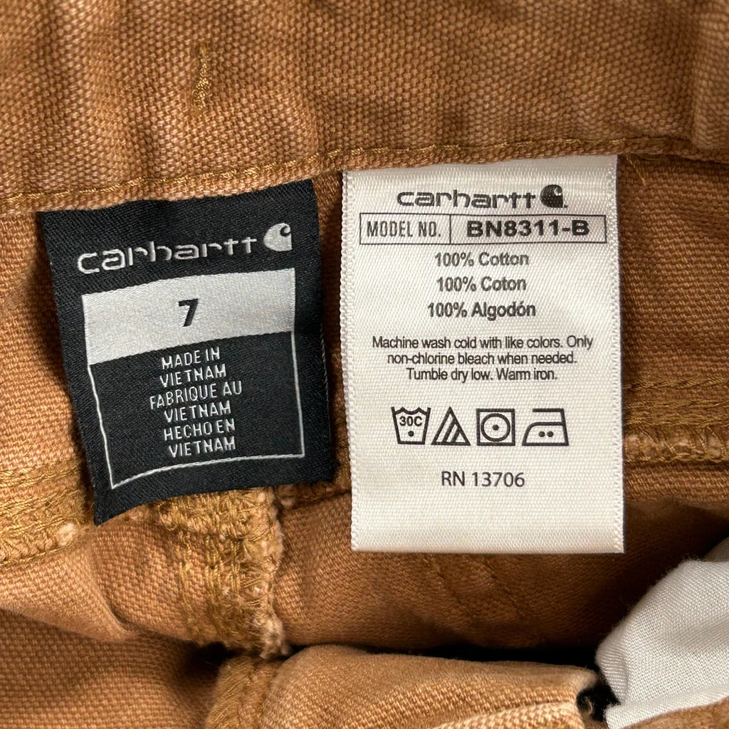 Age 7 Carhartt Double Knee Carpenter Trousers - Small Brown Cotton - Image 3
