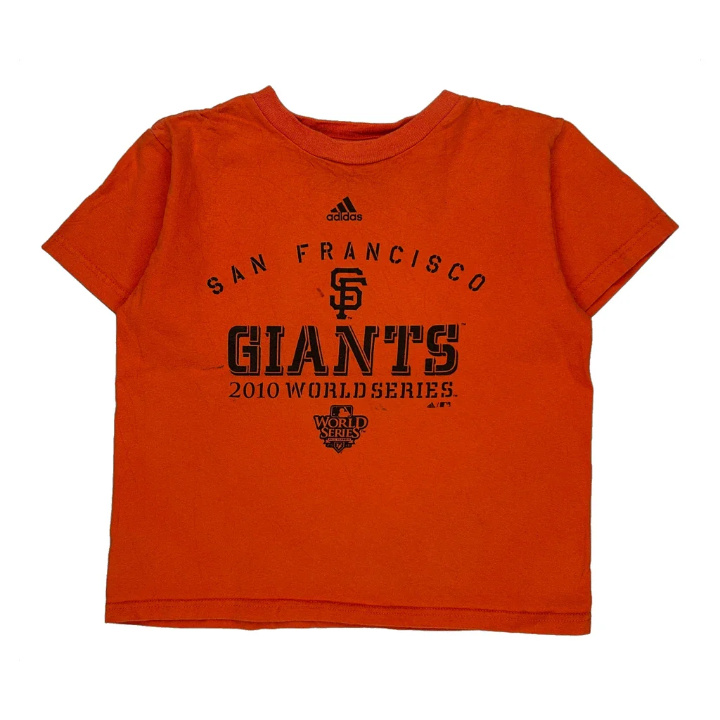 Age 7 Giants Adidas Graphic T-Shirt - XS Orange Cotton