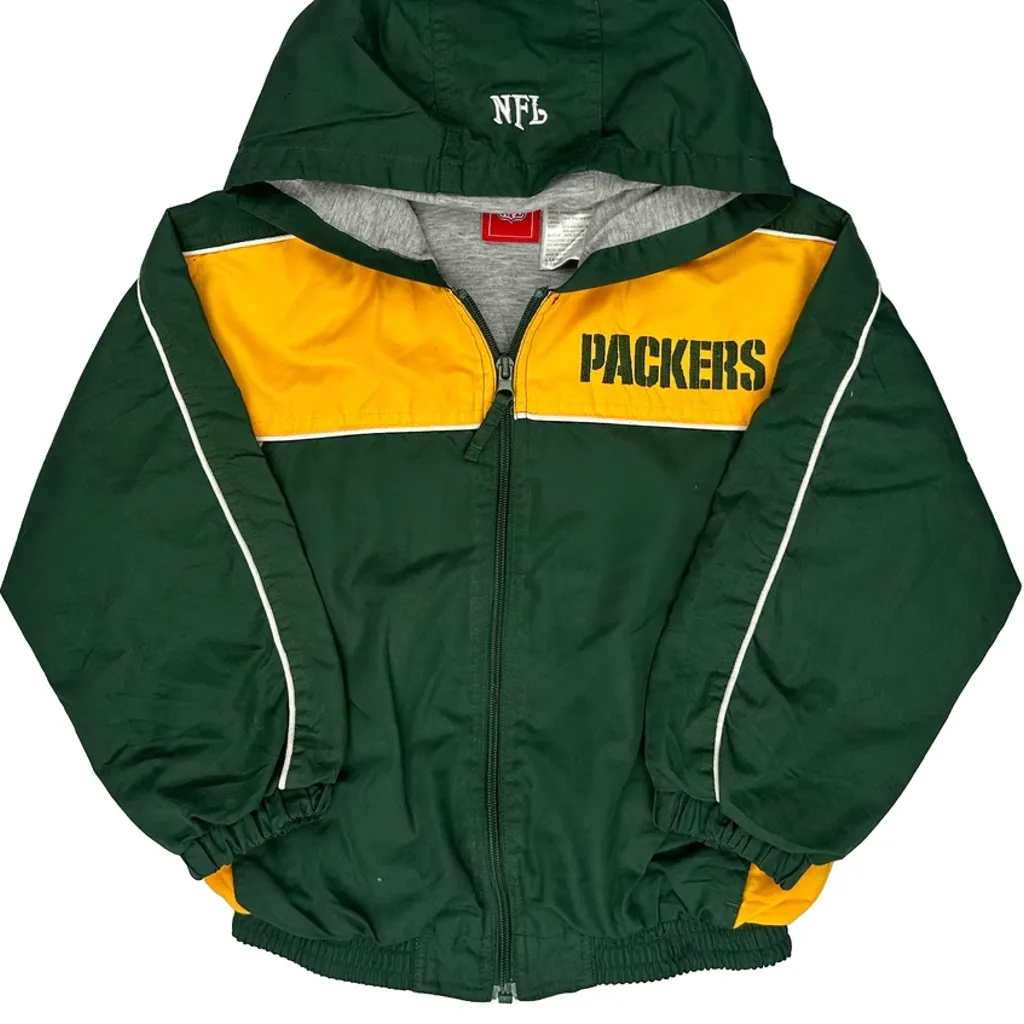 Age 7 Green Bay Packers Nfl Windbreaker - Large Green Polyester - Image 6