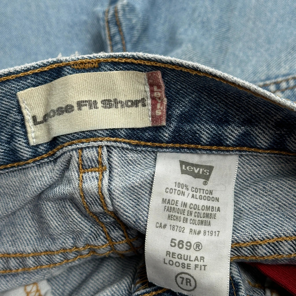 Age 7 Levis Denim Shorts - Smallw 9L Blue Cotton - Image 3