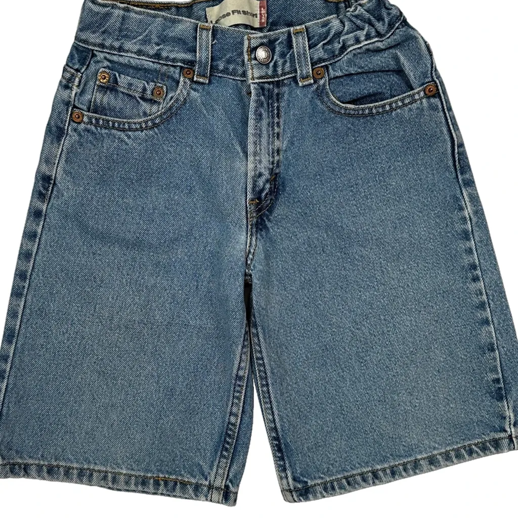 Age 7 Levis Denim Shorts - Smallw 9L Blue Cotton - Image 6