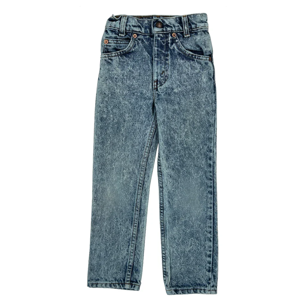 Age 7 Levis Slim Jeans - Medium Acid Wash Cotton - Image 2